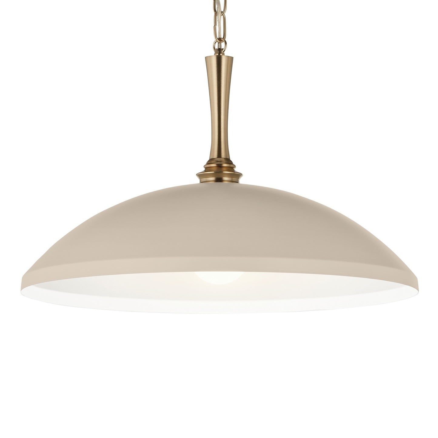 Kichler Delarosa 24in 1-Light Pendant | Traditional Greige Steel Dome Shade | Kitchen Island & Dining Room | 24 x 24 x 12.25 in | Model 52638GRG