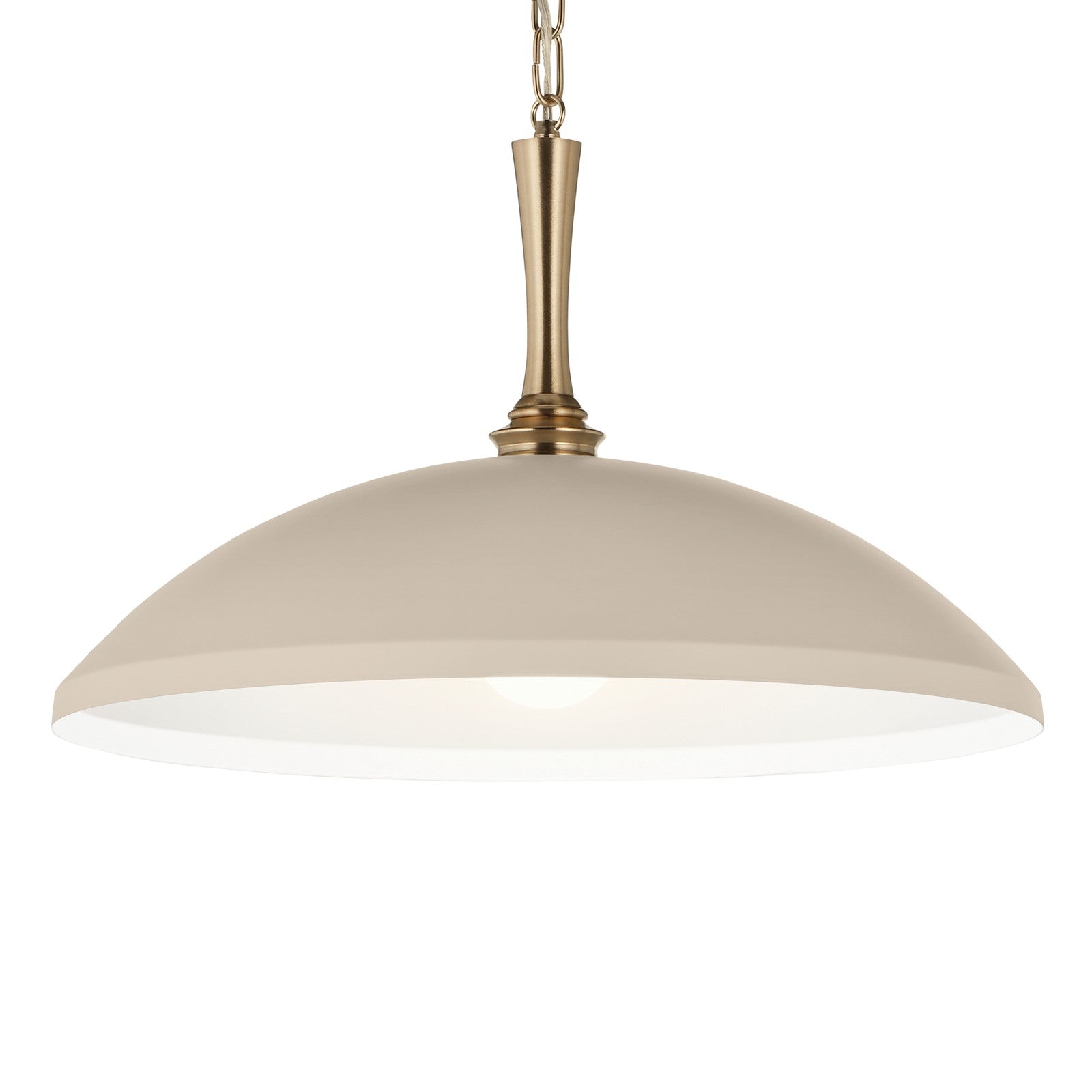 Kichler Delarosa 24in 1-Light Pendant | Traditional Greige Steel Dome Shade | Kitchen Island & Dining Room | 24 x 24 x 12.25 in | Model 52638GRG