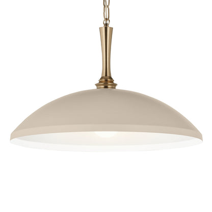 Kichler Delarosa 24in 1-Light Pendant | Traditional Greige Steel Dome Shade | Kitchen Island & Dining Room | 24 x 24 x 12.25 in | Model 52638GRG