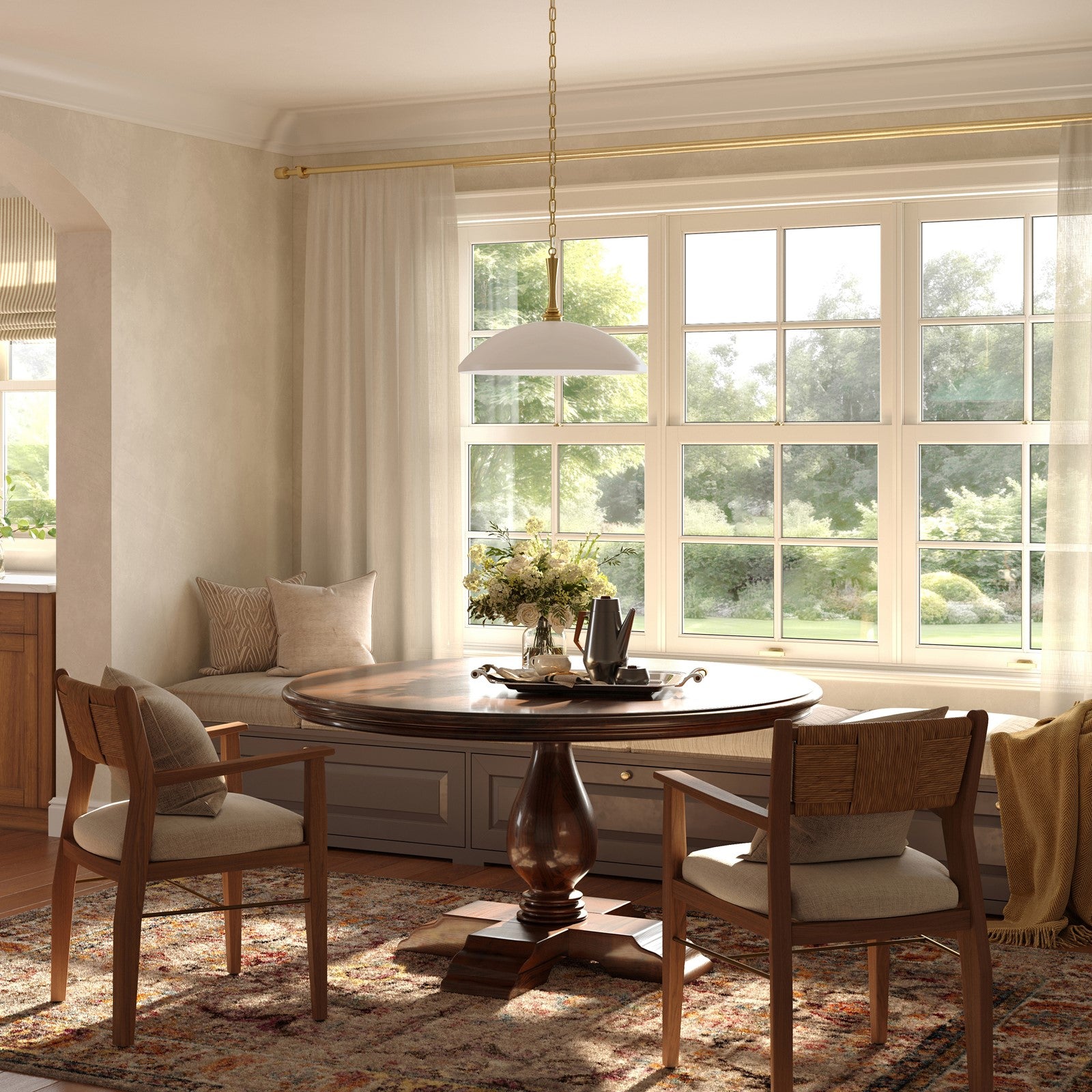 Kichler Delarosa 24in 1-Light Pendant | Traditional Greige Steel Dome Shade | Kitchen Island & Dining Room | 24 x 24 x 12.25 in | Model 52638GRG
