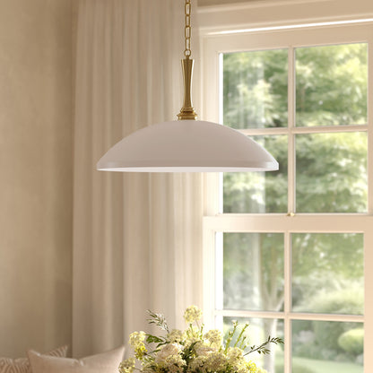 Kichler Delarosa 24in 1-Light Pendant | Traditional Greige Steel Dome Shade | Kitchen Island & Dining Room | 24 x 24 x 12.25 in | Model 52638GRG
