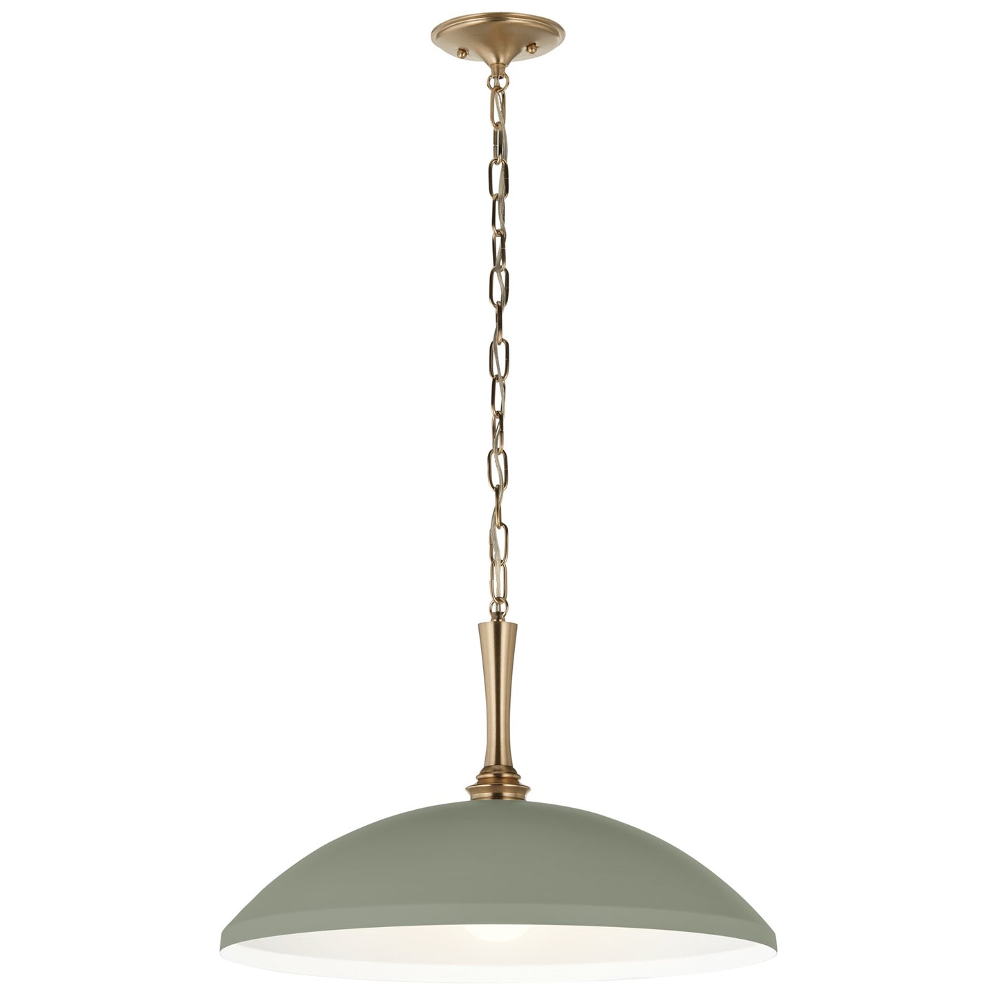 Kichler Delarosa 24in 1-Light Pendant | Traditional Heritage Green Steel Dome Shade | Kitchen Island & Dining Room | 24 x 24 x 12.25 in | Model 52638HGN