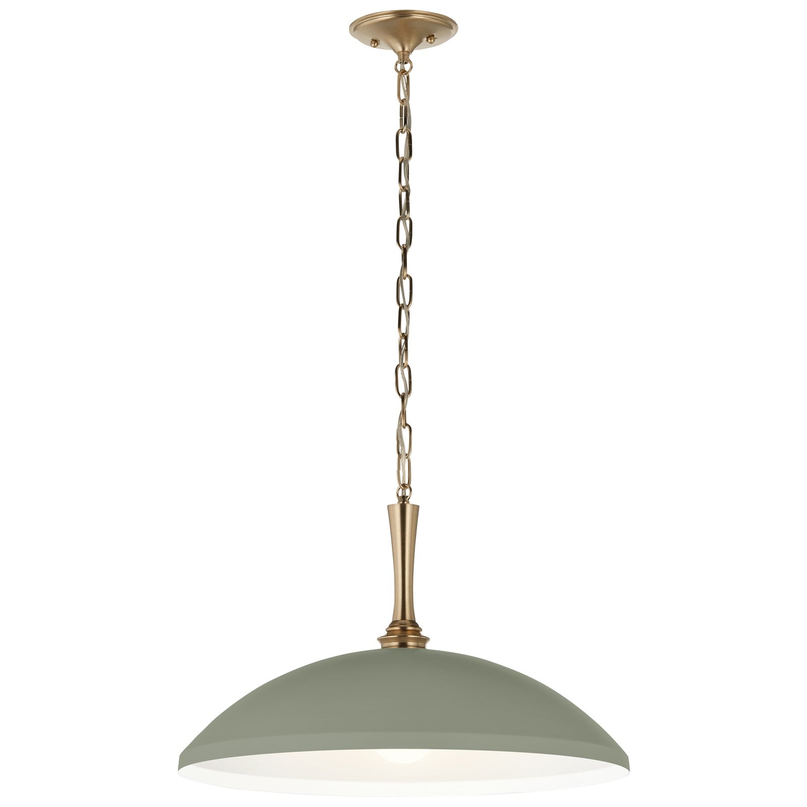Kichler Delarosa 24in 1-Light Pendant | Traditional Heritage Green Steel Dome Shade | Kitchen Island & Dining Room | 24 x 24 x 12.25 in | Model 52638HGN