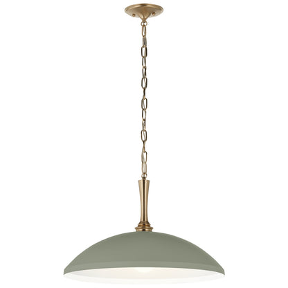 Kichler Delarosa 24in 1-Light Pendant | Traditional Heritage Green Steel Dome Shade | Kitchen Island & Dining Room | 24 x 24 x 12.25 in | Model 52638HGN