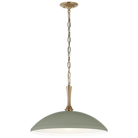 Kichler Delarosa 24in 1-Light Pendant | Traditional Heritage Green Steel Dome Shade | Kitchen Island & Dining Room | 24 x 24 x 12.25 in | Model 52638HGN