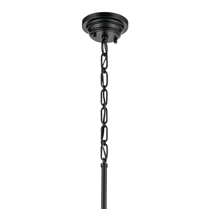 Kichler Marsailli 19in 1-Light Pendant | Traditional Black and Clear Glass | Kitchen Island & Dining Room | 19 H x 11.5 Dia in | Model 52661BKCLR