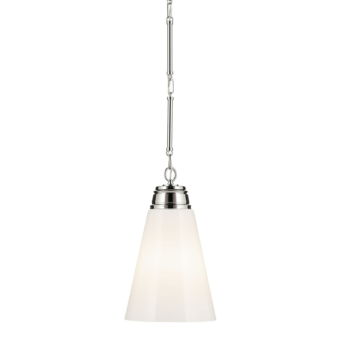 Kichler Marsailli 1-Light 19in Pendant | Polished Nickel and Cased Opal Glass | Kitchen Island & Dining Room | 11.5 x 11.5 x 19 in | Model 52661PN