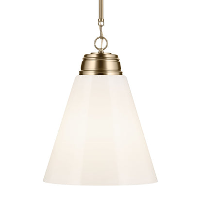 Kichler Marsailli 20in 1-Light Pendant | Champagne Bronze and Cased Opal Glass | Kitchen Island & Dining Room | 19 x 16 in | Model 52662CPZ