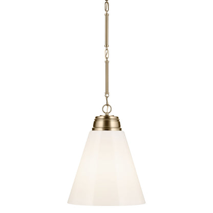 Kichler Marsailli 20in 1-Light Pendant | Champagne Bronze and Cased Opal Glass | Kitchen Island & Dining Room | 19 x 16 in | Model 52662CPZ