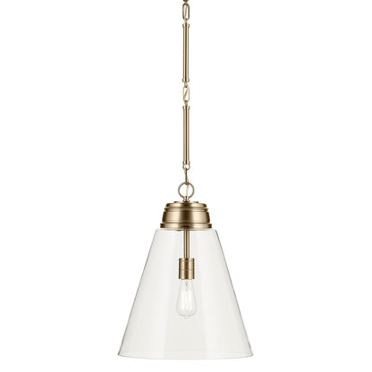Kichler Marsailli 20in 1-Light Pendant | Traditional Champagne Bronze and Clear Glass | Kitchen Island & Dining Room | Model 52662CPZCLR