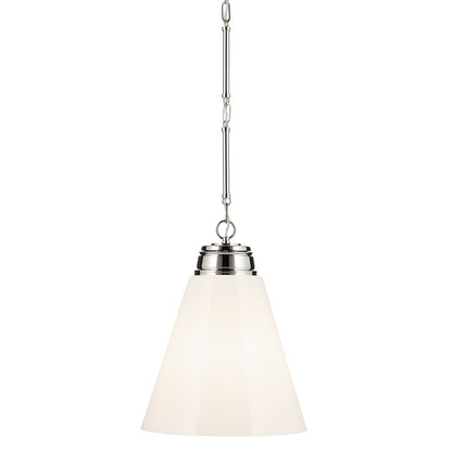 Kichler Marsailli 20in 1-Light Pendant | Traditional Polished Nickel and Cased Opal Glass | Kitchen Island | 19.75 x 15.75 in | Model 52662PN