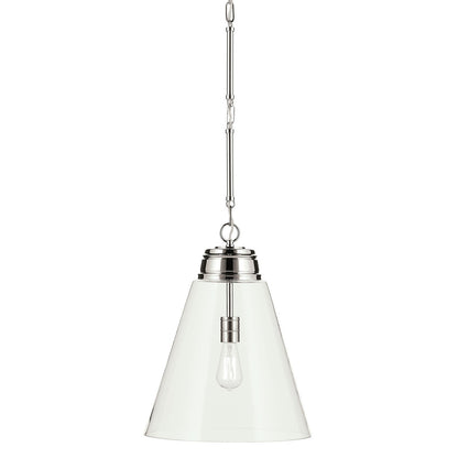 Kichler Marsailli 20in 1-Light Pendant | Traditional Polished Nickel and Clear Glass | Kitchen Island & Dining Room | Model 52662PNCLR