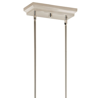 Kichler Sycara 48in 14-Light Linear Chandelier | Polished Nickel Steel and Clear Optical Crystal | Dining Room & Kitchen Island | Model 52670PN