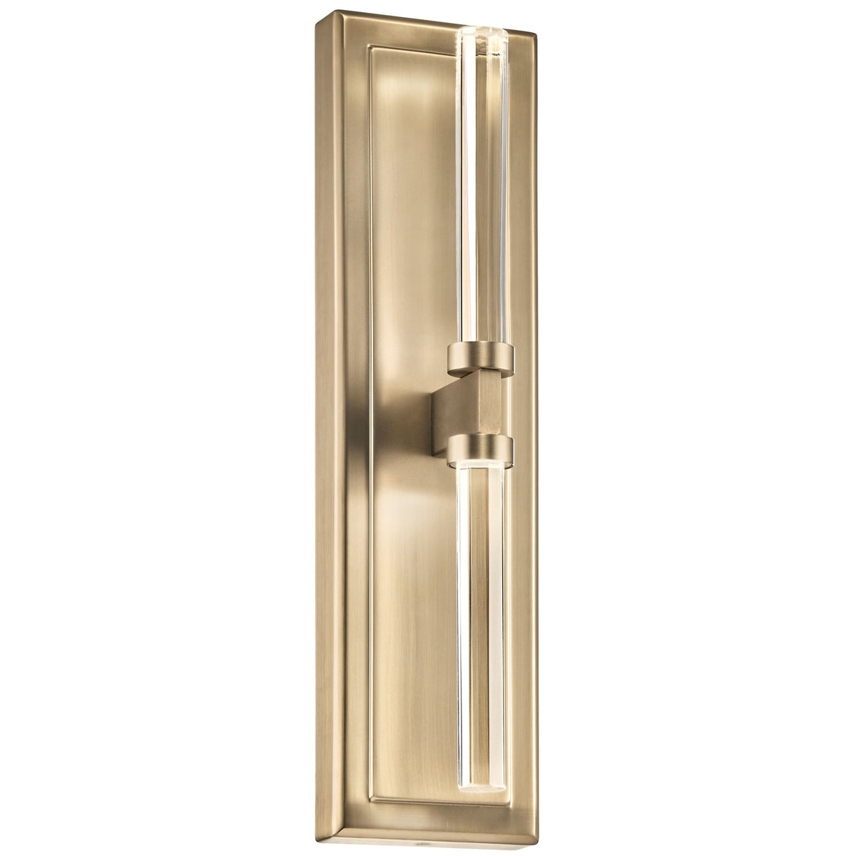 Kichler Sycara 19in 2-Light Wall Sconce | Champagne Bronze Steel and Clear Optical Crystal | Bedroom & Hallway Accent | 5 x 19 in | Model 52671CPZ