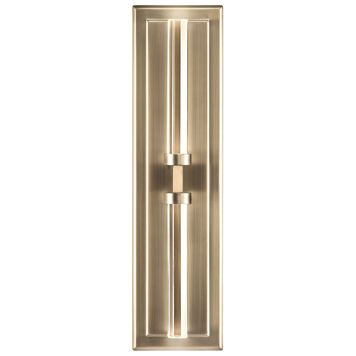 Kichler Sycara 19in 2-Light Wall Sconce | Champagne Bronze Steel and Clear Optical Crystal | Bedroom & Hallway Accent | 5 x 19 in | Model 52671CPZ