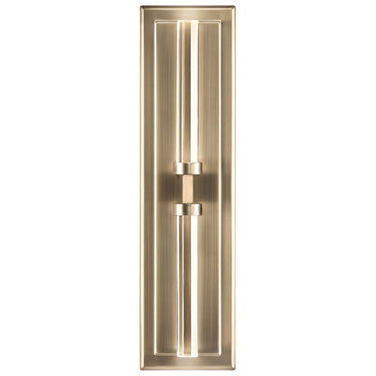 Kichler Sycara 19in 2-Light Wall Sconce | Champagne Bronze Steel and Clear Optical Crystal | Bedroom & Hallway Accent | 5 x 19 in | Model 52671CPZ
