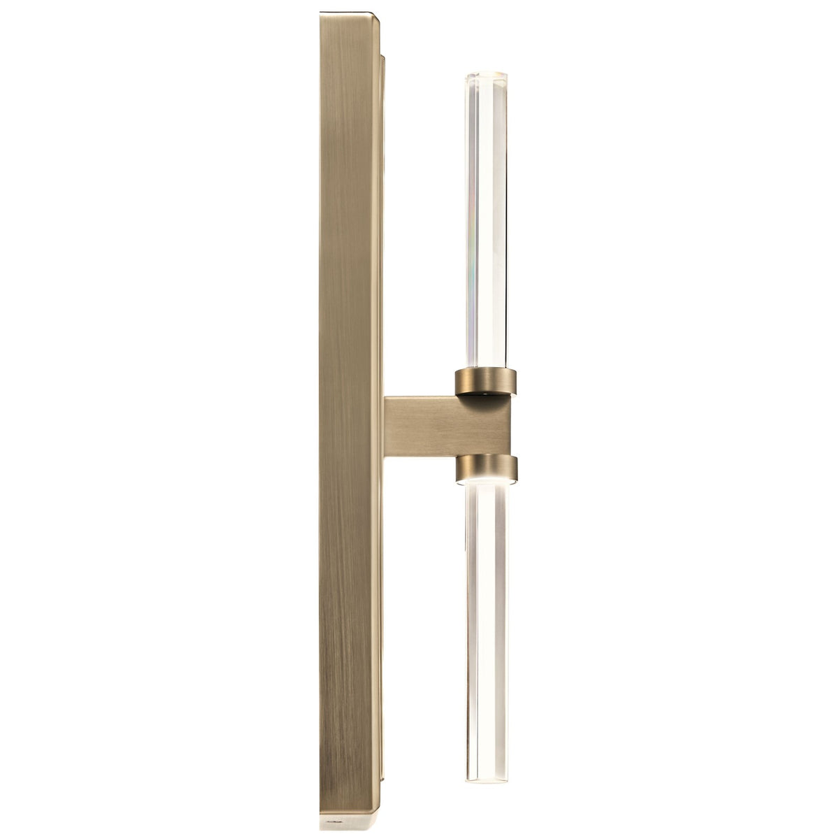 Kichler Sycara 19in 2-Light Wall Sconce | Champagne Bronze Steel and Clear Optical Crystal | Bedroom & Hallway Accent | 5 x 19 in | Model 52671CPZ