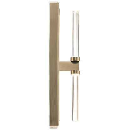 Kichler Sycara 19in 2-Light Wall Sconce | Champagne Bronze Steel and Clear Optical Crystal | Bedroom & Hallway Accent | 5 x 19 in | Model 52671CPZ