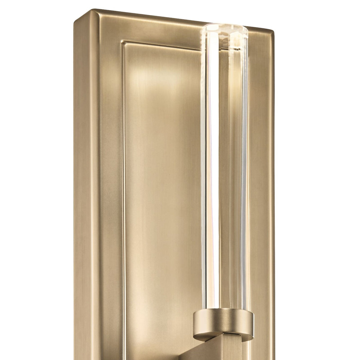 Kichler Sycara 19in 2-Light Wall Sconce | Champagne Bronze Steel and Clear Optical Crystal | Bedroom & Hallway Accent | 5 x 19 in | Model 52671CPZ