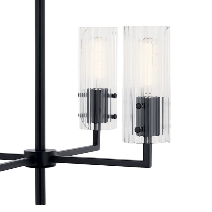 Kichler Velestino 4Lt Round 19.25" Chandelier 1 Tier SM, Black Fluted