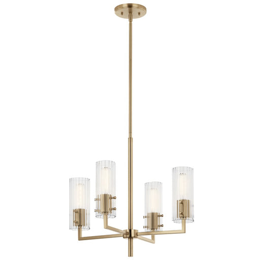 Kichler Velestino 4Lt Round 19.25" Chandelier 1 Tier SM, Bronze Flute - 52678CPZ