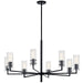 Kichler Velestino 8Lt Round 23.25" Chandelier 1 Tier LG, Black Fluted - 52680BK