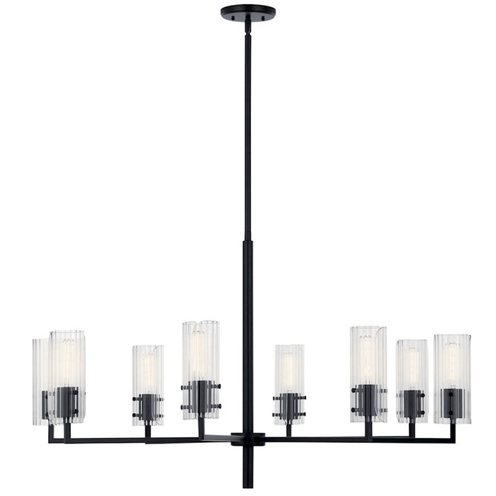 Kichler Velestino 8Lt Round 23.25" Chandelier 1 Tier LG, Black Fluted