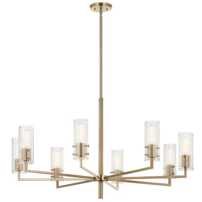 Kichler Velestino 8Lt Round 23.25" Chandelier 1 Tier LG, Bronze Flute - 52680CPZ