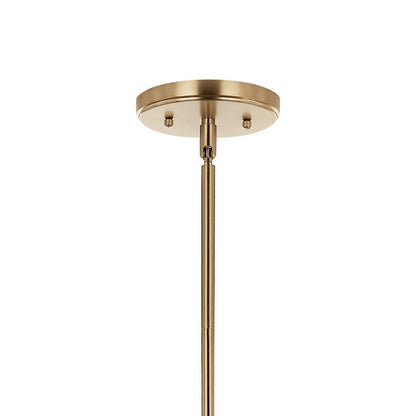 4 Light Linear 7" Chandelier Single, Bronze Fluted