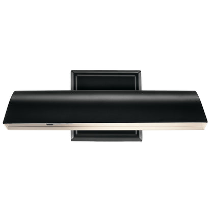 Kichler Carston 12in 1-Light Wall Sconce | Traditional Black Steel with Adjustable Shade | Bedroom & Hallway Accent | Model 52684BK