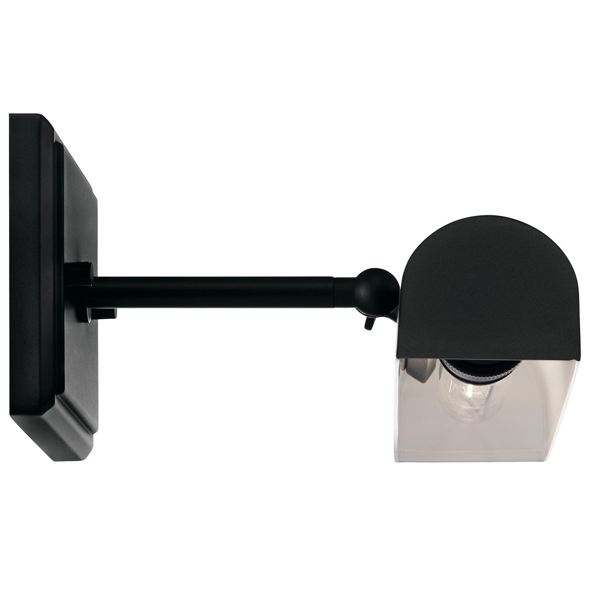 Kichler Carston 12in 1-Light Wall Sconce | Traditional Black Steel with Adjustable Shade | Bedroom & Hallway Accent | Model 52684BK