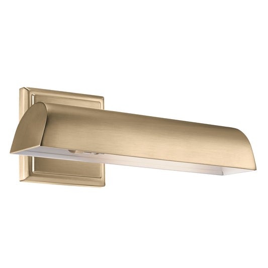 Kichler Carston 12in 1-Light Wall Sconce | Traditional Champagne Bronze and White Interior | Living Room & Hallway | Model 52684CPZ