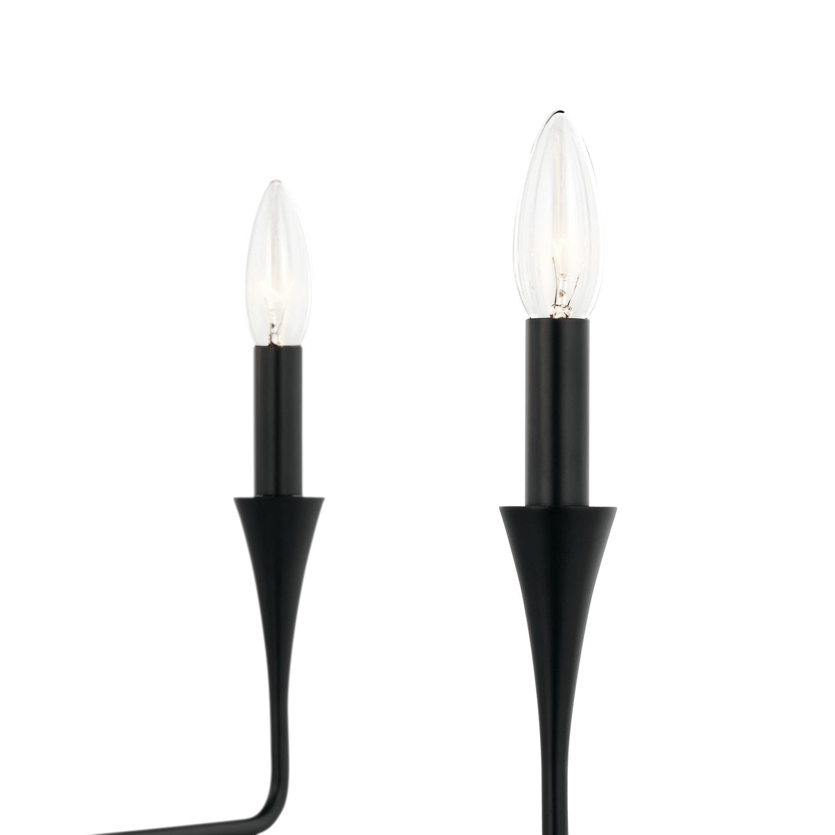Kichler Alvaro 19in 5-Light Chandelier | Soft Modern Black Steel | Dining Room & Living Room | 19 in H | Model 52689BK