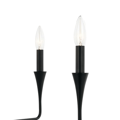Kichler Alvaro 19in 5-Light Chandelier | Soft Modern Black Steel | Dining Room & Living Room | 19 in H | Model 52689BK