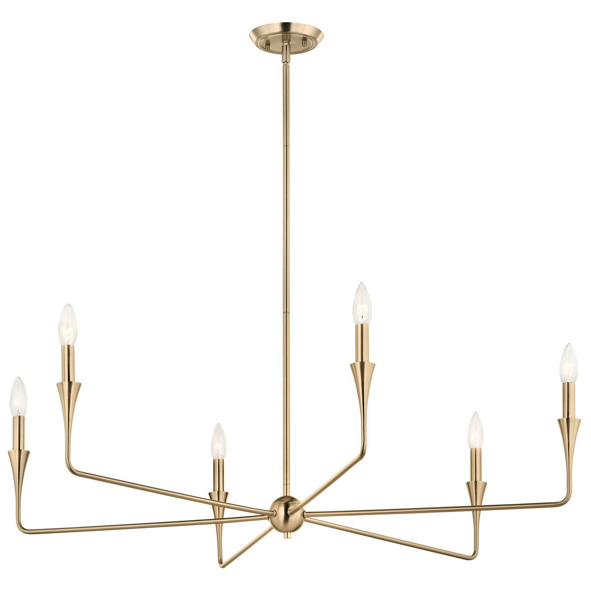 Kichler Alvaro 6-Light Chandelier | Champagne Bronze Steel | Dining Room & Living Room | 19 in H, Dimmable | Model 52690CPZ