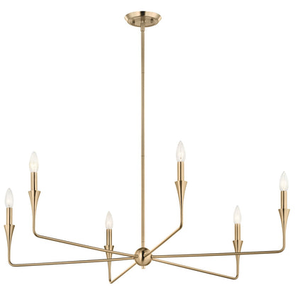 Kichler Alvaro 6-Light Chandelier | Champagne Bronze Steel | Dining Room & Living Room | 19 in H, Dimmable | Model 52690CPZ