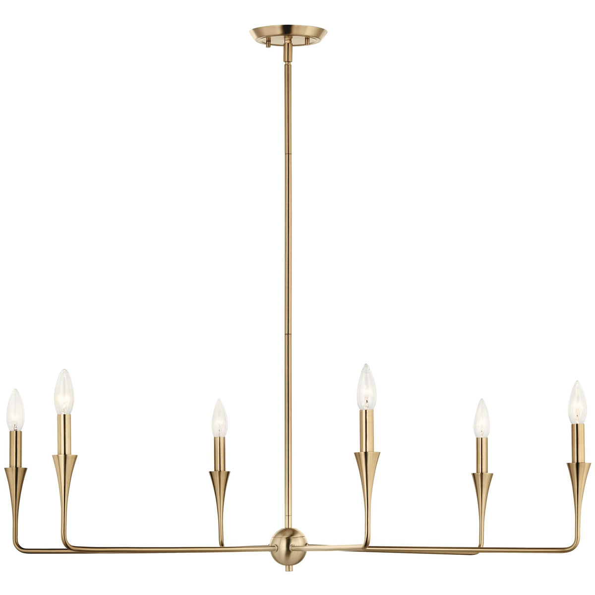 Kichler Alvaro 6-Light Chandelier | Champagne Bronze Steel | Dining Room & Living Room | 19 in H, Dimmable | Model 52690CPZ