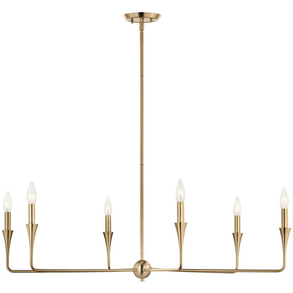 Kichler Alvaro 6-Light Chandelier | Champagne Bronze Steel | Dining Room & Living Room | 19 in H, Dimmable | Model 52690CPZ