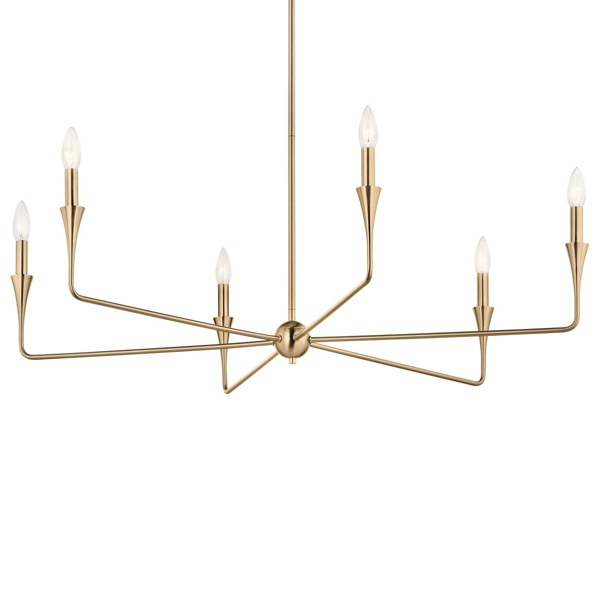 Kichler Alvaro 6-Light Chandelier | Champagne Bronze Steel | Dining Room & Living Room | 19 in H, Dimmable | Model 52690CPZ