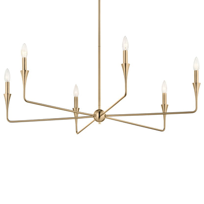 Kichler Alvaro 6-Light Chandelier | Champagne Bronze Steel | Dining Room & Living Room | 19 in H, Dimmable | Model 52690CPZ