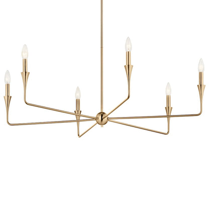 Kichler Alvaro 6-Light Chandelier | Champagne Bronze Steel | Dining Room & Living Room | 19 in H, Dimmable | Model 52690CPZ