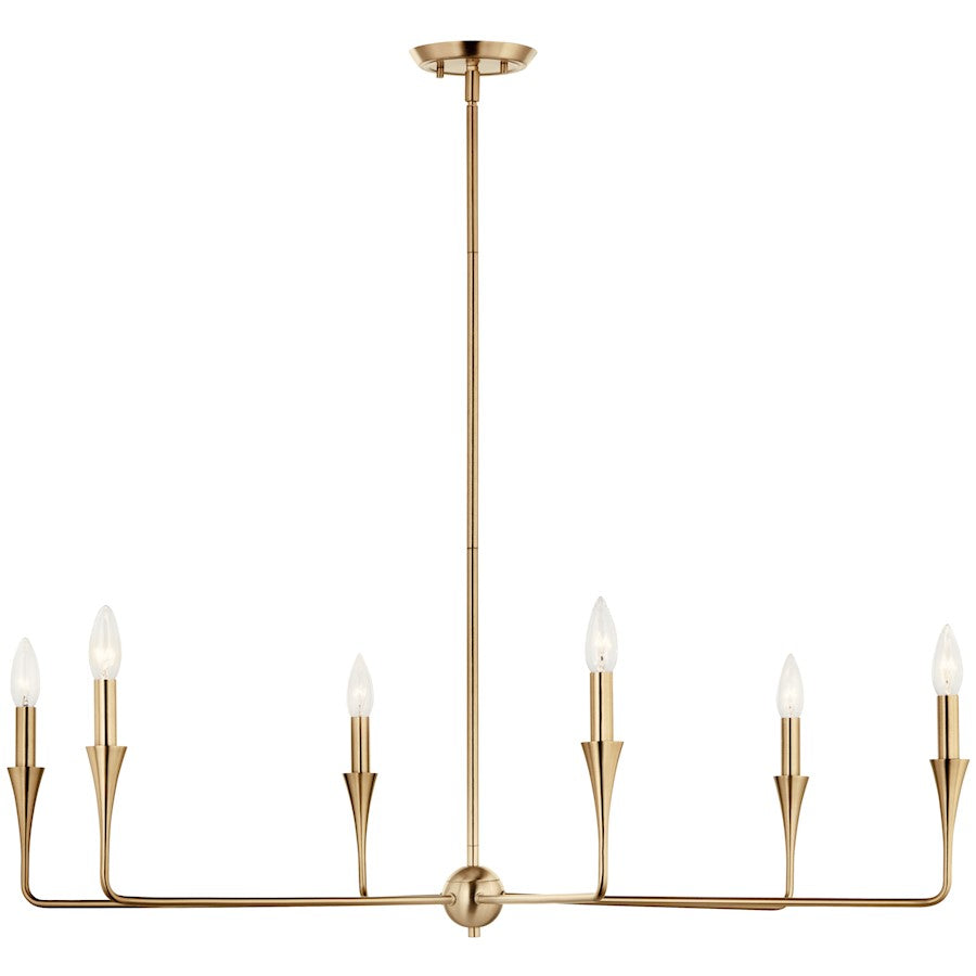 Kichler Alvaro 6-Light Chandelier | Champagne Bronze Steel | Dining Room & Living Room | 19 in H, Dimmable | Model 52690CPZ