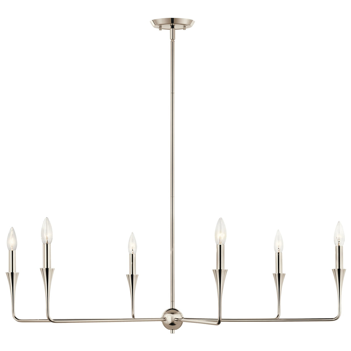 Kichler Alvaro 19in 6-Light Chandelier | Modern Polished Nickel Steel | Dining Room & Living Room | 19 in H | Model 52690PN