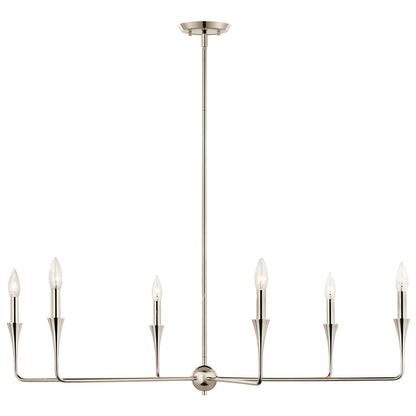 Kichler Alvaro 19in 6-Light Chandelier | Modern Polished Nickel Steel | Dining Room & Living Room | 19 in H | Model 52690PN