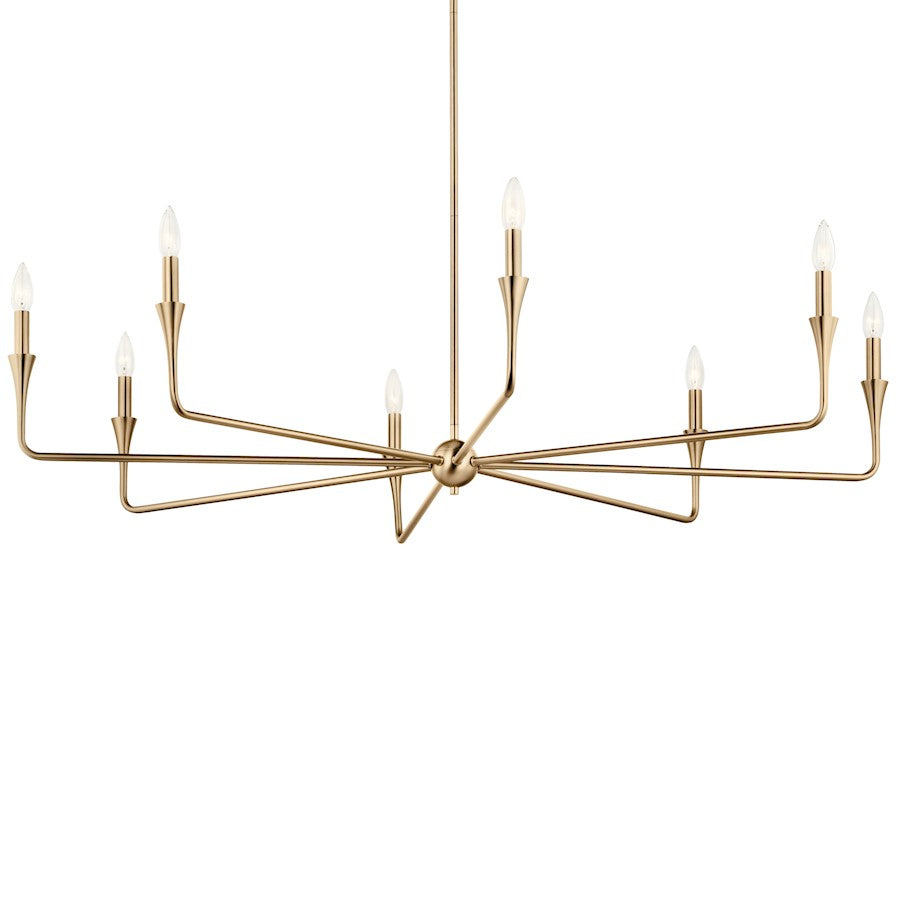 8 Light Large Chandelier, Champagne Bronze