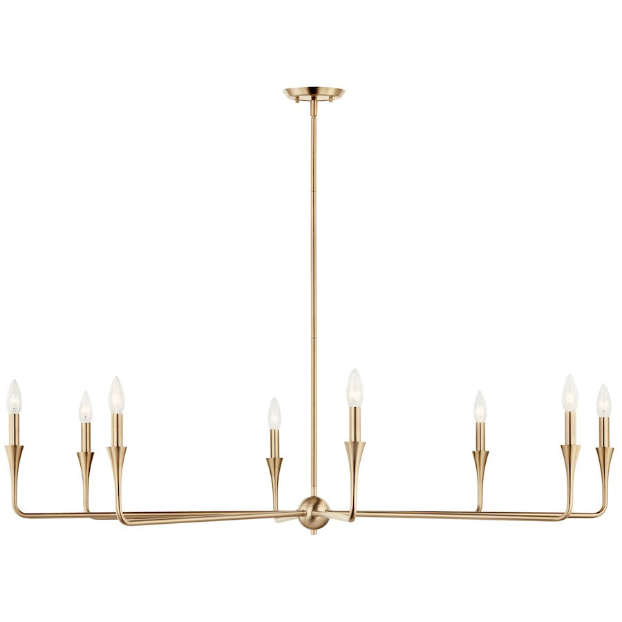 8 Light Large Chandelier, Champagne Bronze