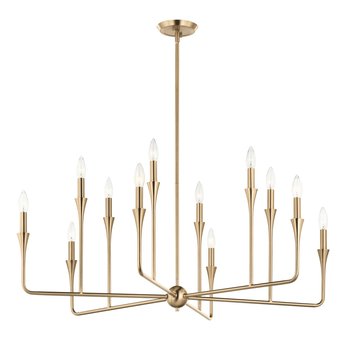 Kichler Alvaro 20in 12-Light Chandelier | Champagne Bronze Steel | Dining Room & Living Room | H 20 in | Model 52692CPZ