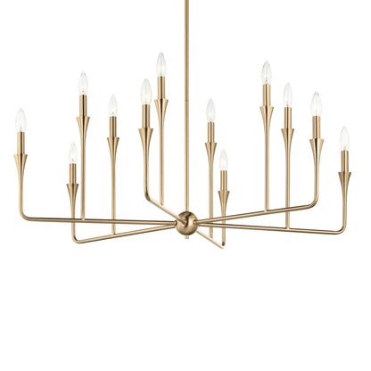Kichler Alvaro 20in 12-Light Chandelier | Champagne Bronze Steel | Dining Room & Living Room | H 20 in | Model 52692CPZ