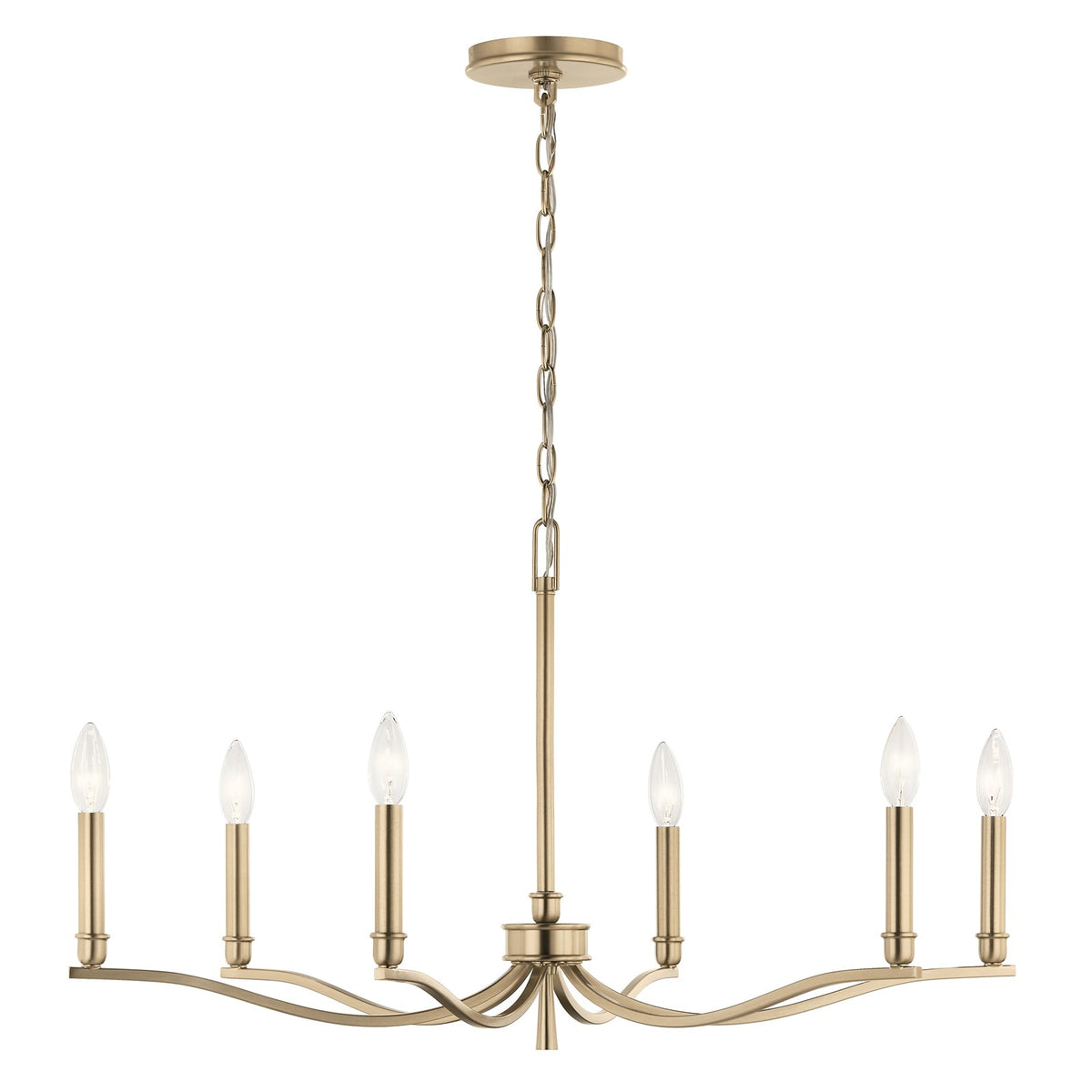 Kichler Malene 18in 6-Light Chandelier | Champagne Bronze Steel | Dining Room & Living Room | H 17.75 in | Model 52695CPZ