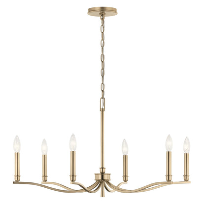 Kichler Malene 18in 6-Light Chandelier | Champagne Bronze Steel | Dining Room & Living Room | H 17.75 in | Model 52695CPZ
